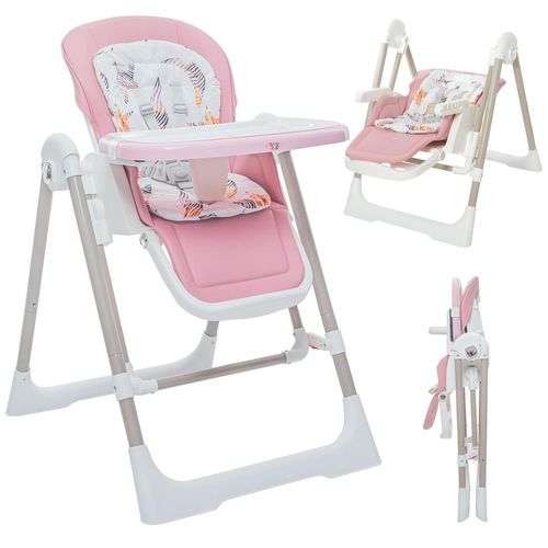 4260595755501 - 3in1 Kinderhochstuhl   Babywippe höhenverstellbar für Kinder - Lulu in Rosa
