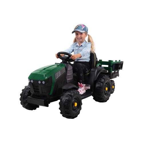 4056551139658 - Elektro-Kindertraktor mit Anhänger Staufach Schaufel Fernbedienung 90 W Bremsautomatik TD925 (Grün Schwarz) 4056551139658 - Elektro-Kindertraktor mit Anhänger Staufach Schaufel Fernbedienung 90 W Bremsautomatik TD925 (Grün Schwarz)