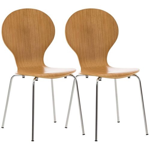 4251152636555 - 2x Stapelstuhl Diego I Konferenzstuhl Mit Holzsitz Und Stabilem Metallgestell I 2 x Platzsparender Stuhl Mit Pflegeleichter Sitzfläche
