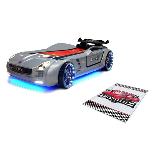 0743194010423 - Autobett Kinderbett Rio Roadster LED Sound Sportsitze Lattenrost Spoiler 90x190 cm