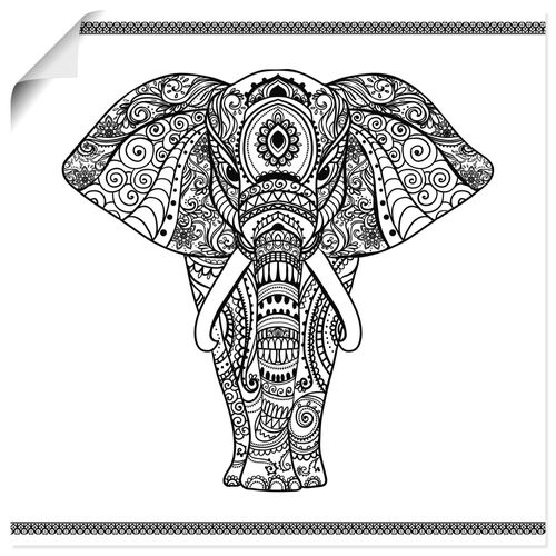 4059745311878 - Wandbild ARTLAND Elefant in Mandala Bilder Gr B H 40 cm x 40 cm Poster Wildtiere quadratisch 1 St weiß Bild Poster Bilder als Alubild Leinwandbild Wandaufkleber oder in versch Größen 4059745311878 - Wandbild ARTLAND Elefant in Mandala Bilder Gr B H 40 cm x 40 cm Poster Wildtiere quadratisch 1 St weiß Bild Poster Bilder als Alubild Leinwandbild Wandaufkleber oder in versch Größen