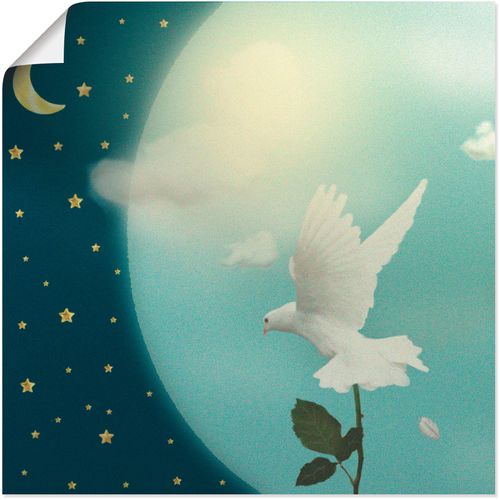 4057738047414 - Wandbild ARTLAND Friedenstaube Bilder Gr B H 30 cm x 30 cm Poster Vögel 1 St blau Bild Kunstdruck Poster Bilder als Leinwandbild Wandaufkleber oder in versch Größen