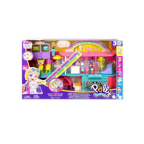 0194735079216 - HHX78 - Polly Pocket - 3-stöckiges Regenbogen-Einkaufszentrum