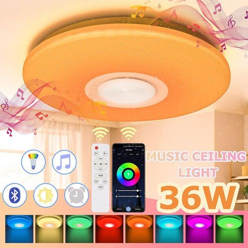 9114680740253 - 36W led Deckenleuchte Deckenlampe Bluetooth Musik Farbwechsel Wand Panel Lampe - rgb - Tolletour