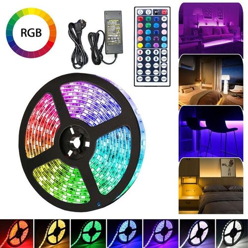 0726504944229 - 2M led Streifen Lichtband Beleuchtung led Strip Lichterkette rgb led Stripe Band Strip Farbwechsel 30LEDs IP20 mit 44 Tasten Fernbedienung - Vingo