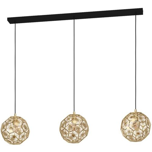 9002759397579 - Eglo - Pendelleuchte Skoura 3-flammige Hängelampe für Wohnzimmer und Esstisch im Vintage-Design edle Retro Esszimmerlampe aus Metall in Messing 9002759397579 - Eglo - Pendelleuchte Skoura 3-flammige Hängelampe für Wohnzimmer und Esstisch im Vintage-Design edle Retro Esszimmerlampe aus Metall in Messing