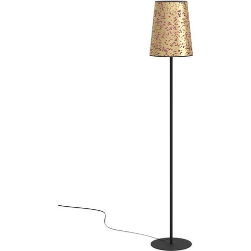 9008606274567 - Stehlampe Castuera nachhaltige Eck Standleuchte mit Rosen-Blüten elegante Stehleuchte aus Metall in Schwarz und Papier in Gold Lampe Wohnzimmer