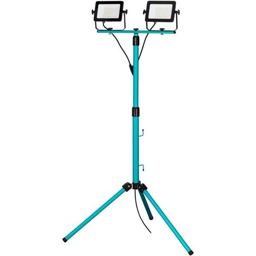 9008606258499 - Eglo - Baustrahler led mit Stativ Arbeitsleuchte höhenverstellbar aus Aluminium und Kunststoff Arbeitsscheinwerfer 2-fach in türkis und schwarz