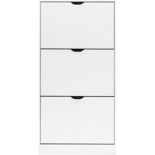 8052787047947 - Mobili Rebecca - Rebecca Mobili Schuhschrank Weiß mdf 3 Türen Platzsparender Schrank für 12 Paare für Eingänge