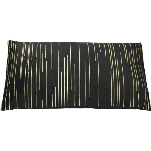 9008606241439 - Eglo - living Kissen Chevery elegantes Couch Zierkissen Dekokissen aus besticktem Samt in Schwarz und Gold Kissenbezug mit Inlett aus Polyester