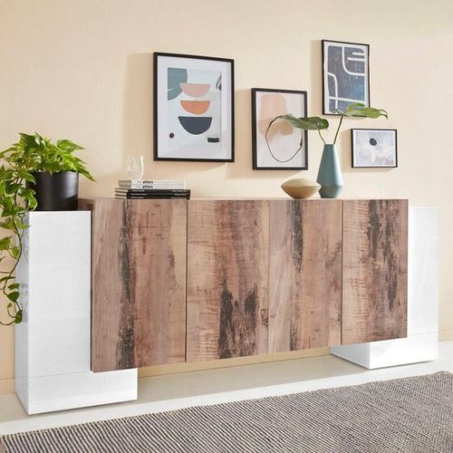 8054117992163 - Ahd Amazing Home Design - Sideboard 6 Türen Küche Wohnzimmer 210cm Design Pillon Fabrik Ahorn