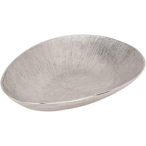 9008606246113 - Eglo - living Dekoschale Forleyet elegante Schale zum Dekorieren Dekoteller handmade mit feinen Rillen Metallteller aus Aluminium in Nickel-Optik