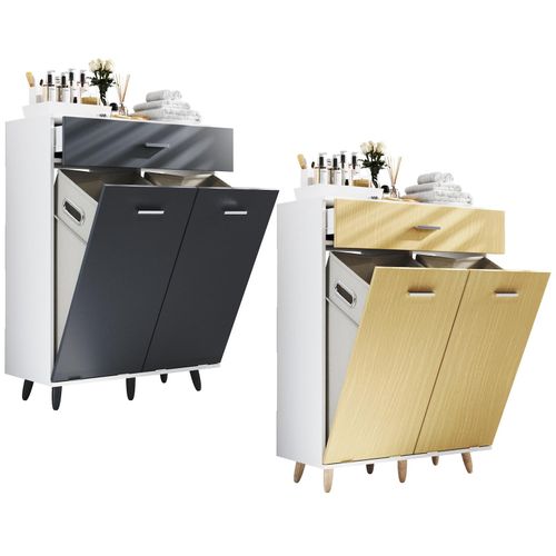 4051814431388 - Stoff Wäscheschrank Wäschetruhe Wäschebox Wäschekorb Stoffbox Wäsche Landos M (Farbe Weiß Honig-Eiche) 4051814431388 - Stoff Wäscheschrank Wäschetruhe Wäschebox Wäschekorb Stoffbox Wäsche Landos M (Farbe Weiß Honig-Eiche)