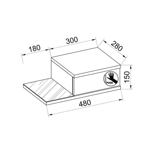 4051814435003 - Holz Wandschublade Nachtschrank Wandboard Schublade Konsole Nachttisch Konsila M (Farbe Weiß   Honig-Eiche)
