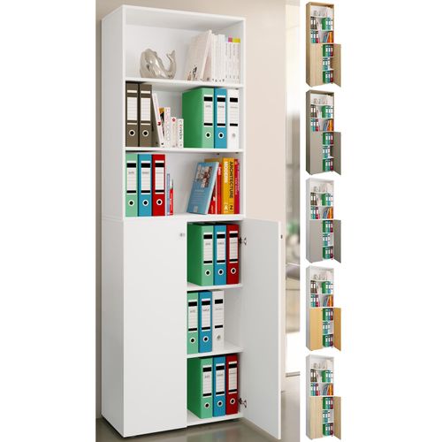 4051814427954 - Büroschrank mit 6 Fächern Büroregal moderner Aktenschrank mit Drehtüren Maße ca H 220 x B 70 x T 40cm – Lona 6-Fach 4051814427954 - Büroschrank mit 6 Fächern Büroregal moderner Aktenschrank mit Drehtüren Maße ca H 220 x B 70 x T 40cm – Lona 6-Fach