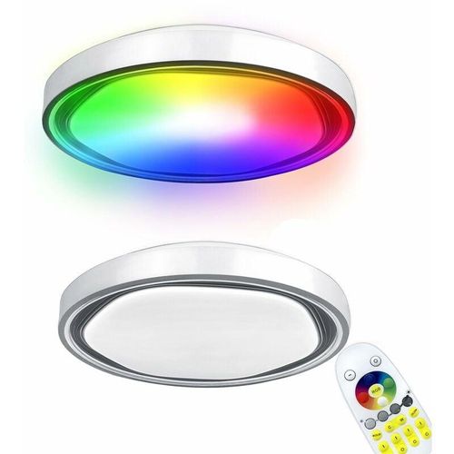 0765351626179 - Naizy - Deckenlampe 60W rgb led Deckenleuchte φ50x8cm Deckenleuchten mit Fernbedienungen Modern Acryl Lampe Wohnzimmer Küchenlampe ABS+Metall