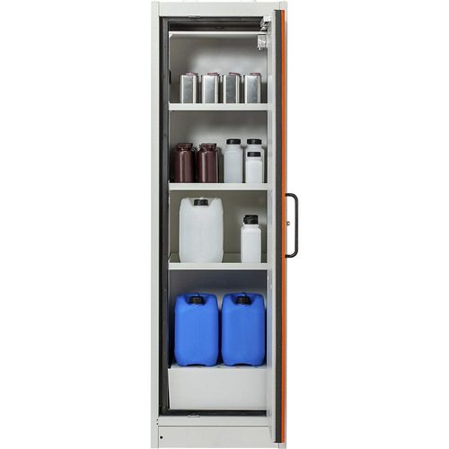 4052886466940 - Cemo Sicherheitsschrank Typ 90 PROline 6 20 selbstschließende Türen Anschlag rechts B 600 x T 600 x H 1950 mm 33 Liter grau orange 4052886466940 - Cemo Sicherheitsschrank Typ 90 PROline 6 20 selbstschließende Türen Anschlag rechts B 600 x T 600 x H 1950 mm 33 Liter grau orange