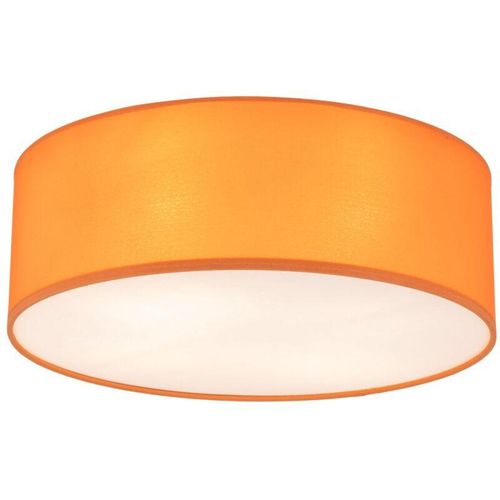 4255596703231 - Licht-erlebnisse - Deckenlampe Kinderzimmer Metall Stoff E27 d 38 cm Weiß Orange 4-flammig rund