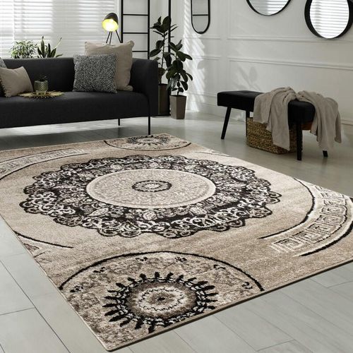 4061981006005 - Teppich Wohnzimmer Kurzflor Orient Design Vintage Mandala Muster Braun Beige 160x220 cm - Paco Home