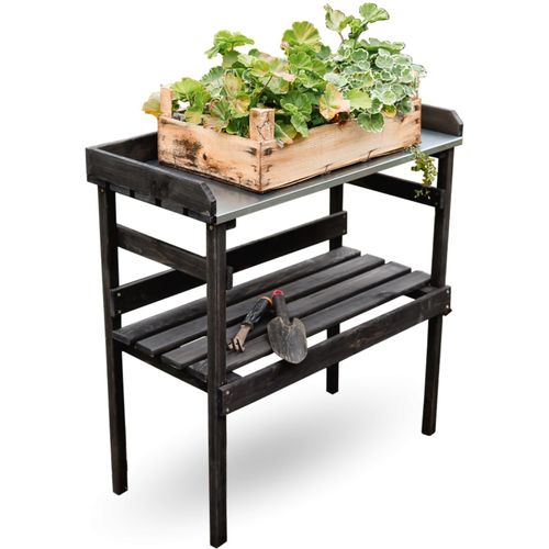 4260750010513 - holz4home® Holz-Pflanzentisch in schwarz 4260750010513 - holz4home® Holz-Pflanzentisch in schwarz