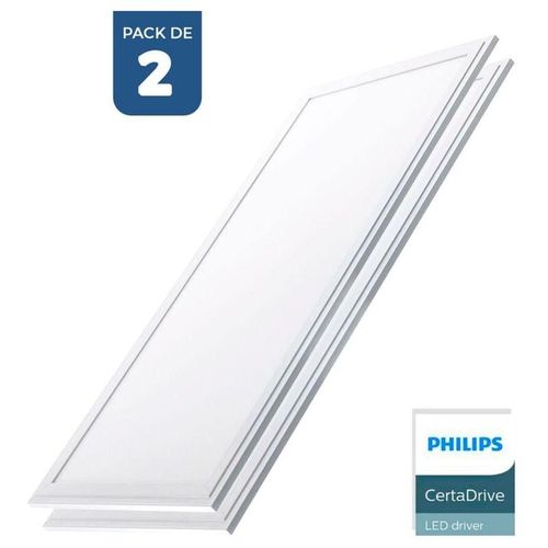 8435427142262 - Barcelona Led - 2er-Pack LED-Flachbildschirme 120x30cm 44W 3980lm UGR19 Lichtfarbe Neutralweiß - Neutralweiß