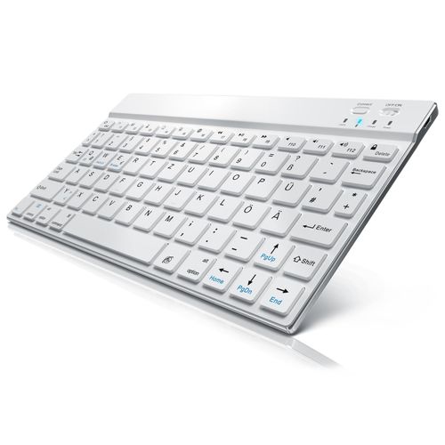 4251259149255 - CSL Wireless-Tastatur Ultra Slim Keyboard Bluetooth Aluminium Gehäuse DE Layout BT 30 weiß 4251259149255 - CSL Wireless-Tastatur Ultra Slim Keyboard Bluetooth Aluminium Gehäuse DE Layout BT 30 weiß
