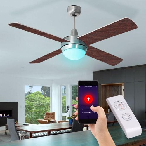 3800170222618 - Deckenventilator mit Fernbedienung LED Deckenlampe dimmbar Wohnzimmerlampe App-Steuerung RGB Farbwechsel 3 Stufen Vor-Rücklauf wendbare Flügel