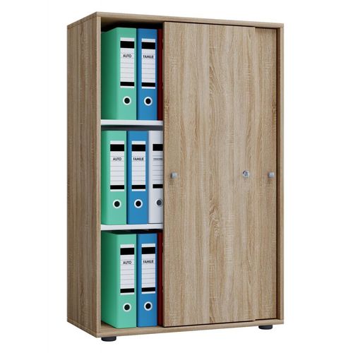 4051814371110 - Schiebetürenschrank aus Holz abschließbar 3 OH B 700 x T 400 x H 1050 mm Sonoma Eiche Dekor