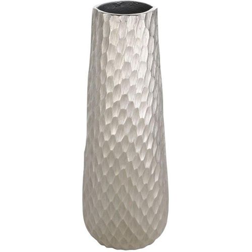 9008606245789 - Living Metallvase Nilgaut elegante Deko Vase gehämmerte Dekovase für Wohnzimmer Blumenvase aus Metall in Nickel Tischdeko 405 cm - Vase 405 cm