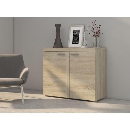 5906601405600 - Sideboard Alvor Anrichte Kommode mit 2 Türen 97 cm klassisch Eiche Sonoma - Furnix