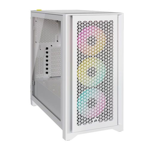 0840006694328 - CORSAIR PC-Gehäuse iCUE 4000D RGB Airflow Mid-Tower True White Computergehäuse weiß Computer-Gehäuse