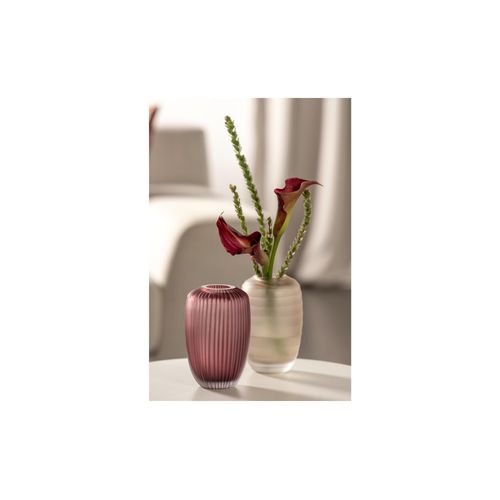 4002541364463 - LEONARDO Tischvase Dekovase BELLAGIO mit Rillenstruktur (1 St) aus Glas beere handgefertigt rot