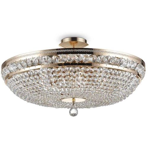 4262431056698 - - Deckenlampe Deckenleuchte Kristallleuchte Wohnzimmerlampe Metall gold b 65cm