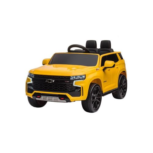 4260259874876 - ES-Toys Kinder Elektroauto Chevrolet Tahoe EVA-Reifen Kunstledersitz Stoßdämpfer gelb