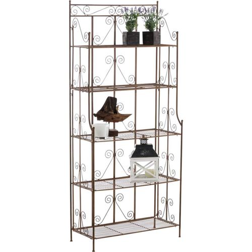 4251152670764 - Standregal Ciara I Outdoor Metallregal für Pflanzen im Landhausstil I Regal für Balkon Terrasse Veranda und Garten I 5 klappbare Böden