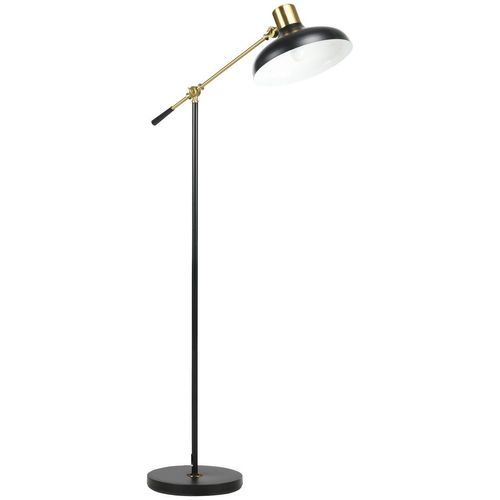 4255633540720 - Homcom - Stehlampe Höhenverstellbarer Standlampe 40 w schwenkbar Stehleuchte Bogenlampe Leselampe mit E27 Sockel für Wohnzimmer Schwarz exkl