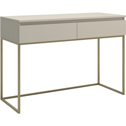 5902622587189 - Bemmi - Schminktisch mit 2 Schubladen goldenen Beinen Graubeige 120 cm - Selsey