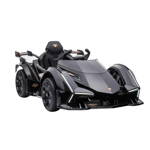 4066708827932 - Elektro-Kinderauto Lamborghini V12 Vision Gran Turismo schwarz - Kinderauto - Elektroauto - Ledersitz und Sicherheitsgurt