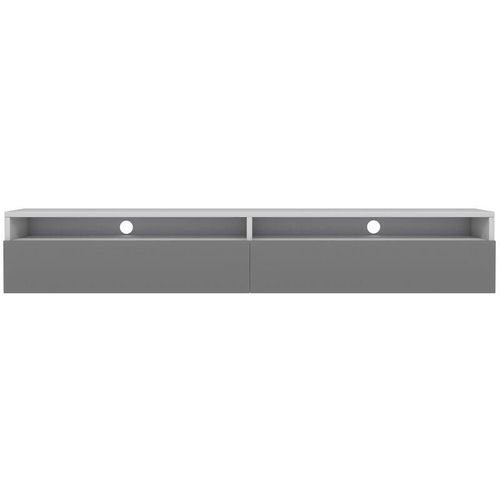 5903025392974 - Rednaw - TV-Schrank   TV-Board stehend   hängend 180 cm breit (Weiß Matt   Grau Hochglanz ohne led) - Selsey