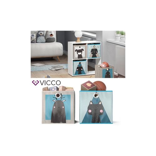 4251421933439 - VICCO 2er Set Faltbox 30x30 cm Kinder Faltkiste Aufbewahrungsbox Regalkorb