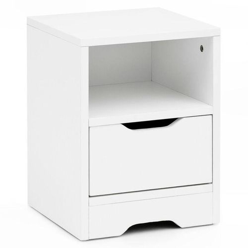 4250950287600 - Finebuy - Nachtkonsole SV51475 31x43x31 cm 1 Schublade und Ablagefach Nachtkommode mit Stauraum Nachttisch Schlicht Modern Nachtschränkchen Klein