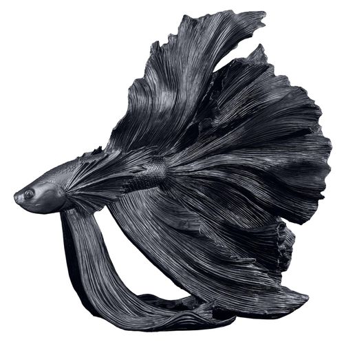 4251561904085 - Design Deko Figur Kampffisch CROWNTAIL 60cm schwarz Betta Fisch Skulptur 4251561904085 - Design Deko Figur Kampffisch CROWNTAIL 60cm schwarz Betta Fisch Skulptur