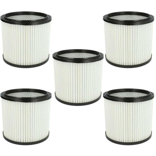 4068201924590 - 5x Faltenfilter kompatibel mit Rotfuchs vcl 3000 vcl 1800 Staubsauger - Filter Patronenfilter weiß - Vhbw