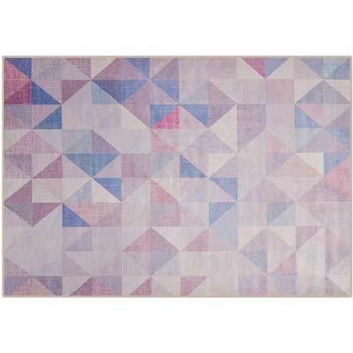 4251682200318 - Teppich Blau   Grau 160 x 230 cm Kurzflor mit geometrischem Muster Rechteckig Modern