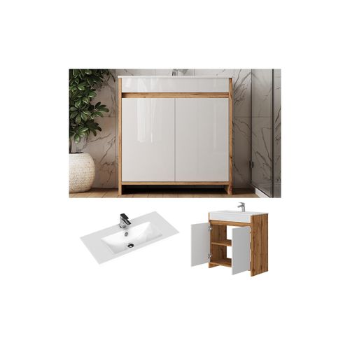 4066731415533 - Waschbeckenunterschrank Lemgo Goldkraft Eiche 2 Teile Vicco 4066731415533 - Waschbeckenunterschrank Lemgo Goldkraft Eiche 2 Teile Vicco