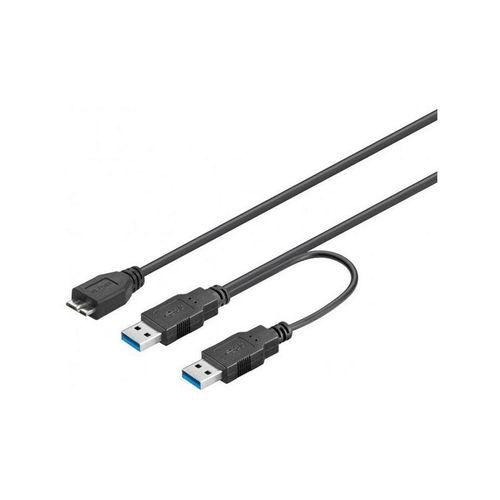 4040849957468 - 95746 - usb 30 Dual Power Schwarz 03 m (95746) - Goobay