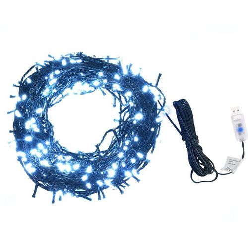 8718475594802 - Vidaxl - Lichterkette 400 LEDs Indoor und Outdoor 40 m Kaltweiß Cold white and black