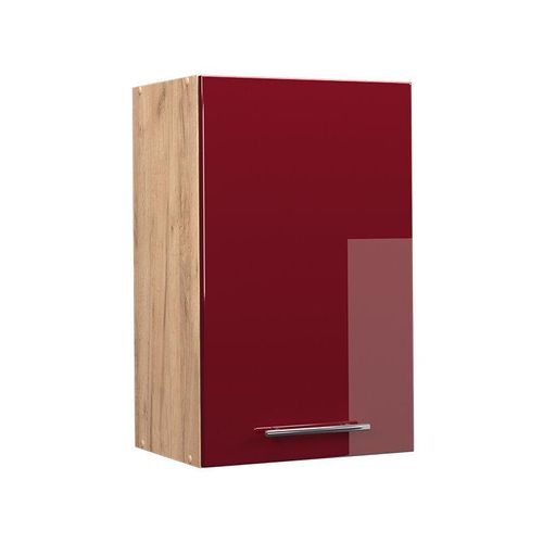 4066731151196 - Hängeschrank Küchenschrank Küchenmöbel Fame-Line Eiche Rot Bordeaux modern 45 cm Küche Einbauküche Hängeschrank Drehtür Einlegeboden Küchenzeile Hochglanz