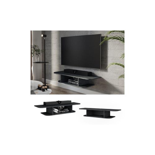 4066731446896 - Tv Schrank Lorio Schwarz Beton 105 x 182 cm offene Fächer Vicco