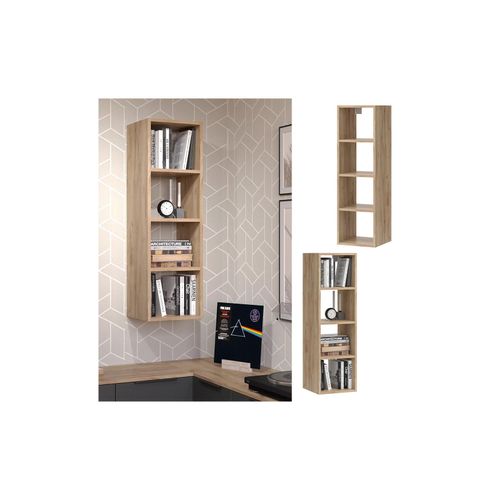 4066731413225 - Wandregal Wido Anthrazit 30 x 100 cm mit 4 offene Ablagen Vicco